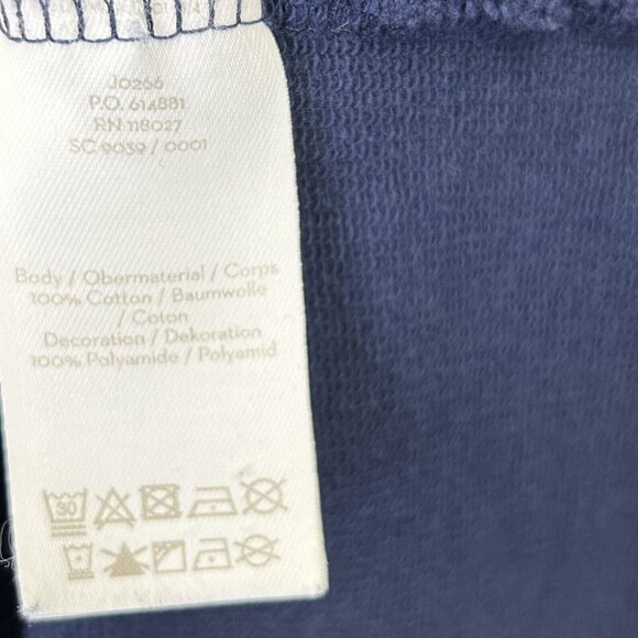 Boden Sweatshirt Dress Womens Size 4 Blue Velvet Burnout Zebra Stripe - Picture 4 of 10